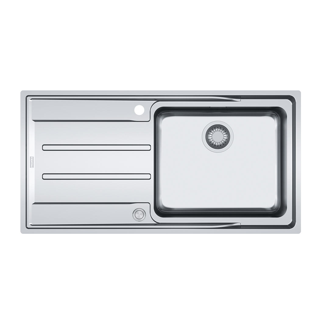 Franke Aton ANX211LHD Single Bowl Flushmount / Topmount Sink 2 Tap Holes - Left Hand Drainer