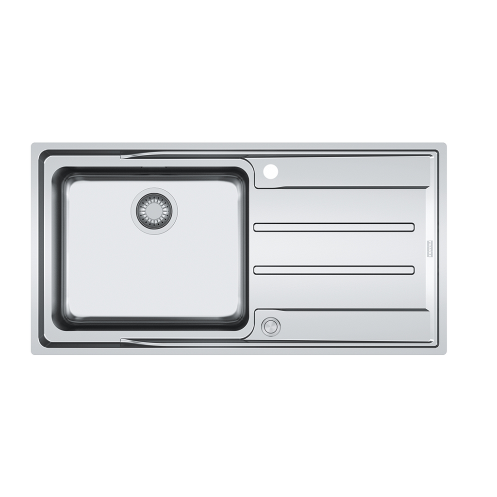 Franke Aton ANX211RHD Single Bowl Flushmount / Topmount Sink 2 Tap Holes - Right Hand Drainer