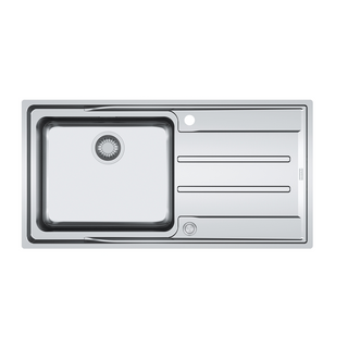 Franke Aton ANX211RHD Single Bowl Flushmount / Topmount Sink 2 Tap Holes - Right Hand Drainer