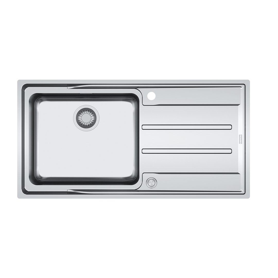 Franke Aton ANX211RHD Single Bowl Flushmount / Topmount Sink 2 Tap Holes - Right Hand Drainer