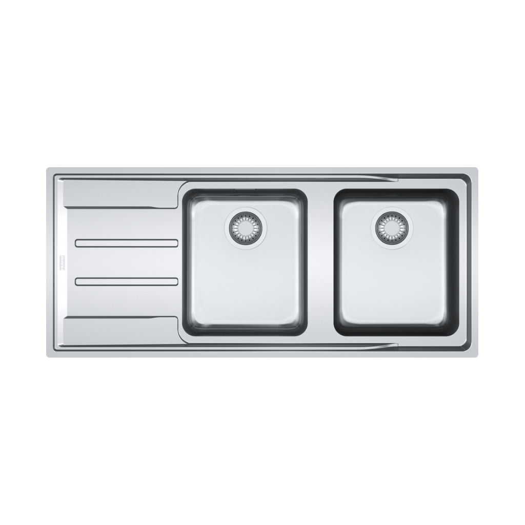 Franke ANX221LHD Double Bowl Flushmount Sink - Left Hand Drainer