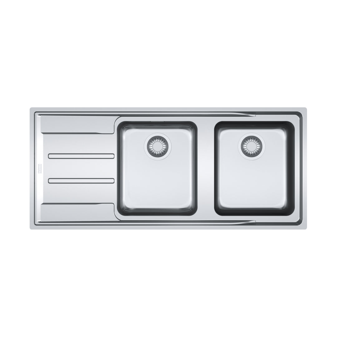 Franke ANX221LHD Double Bowl Flushmount Sink - Left Hand Drainer