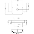 Studio Bagno Apartment 35 Semi Recessed Basin - Gloss White - APT35SR/1