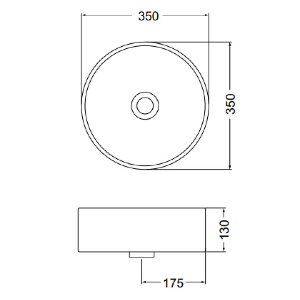 Studio Bagno Apartment 35 Round Above Counter Basin - Gloss White - APT35