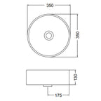 Studio Bagno Apartment 35 Round Above Counter Basin - Gloss White - APT35