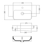 Studio Bagno Apartment 45 Semi Recessed Basin - Gloss White - APT45SR/1