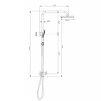Arcisan Dual Inlet Squareline Shower Column Ø250 Head & Fusion Air Hand Shower - Chrome AR2325461.4