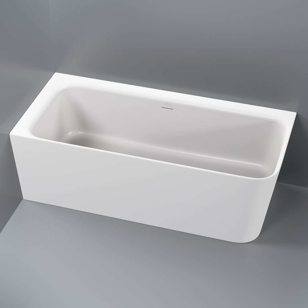 Villeroy & Boch Architectura 1650 CastStone Back to Wall Freestanding Bath - Left Hand Corner - UBC165ARC2VLH01