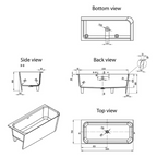 Villeroy & Boch Architectura 1650 CastStone Back to Wall Freestanding Bath - Left Hand Corner - UBC165ARC2VLH01