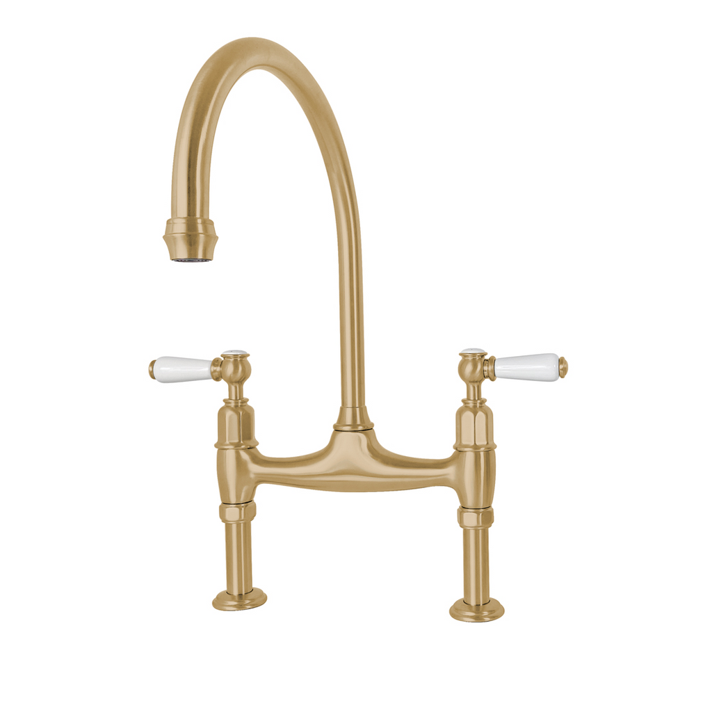 Shaws by Perrin & Rowe Pendleton Kitchen Tap - Satin Brass LF AUSH.4193SBWPC/H1-3