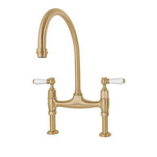 Shaws by Perrin & Rowe Pendleton Kitchen Tap - Satin Brass LF AUSH.4193SBWPC/H1-3