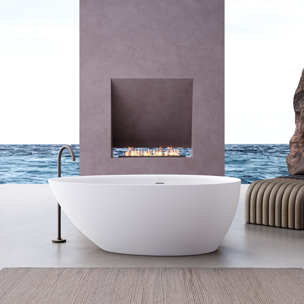 Villeroy & Boch Avento 1700 CastStone Freestanding Bath - White - UBC170AVE2V01