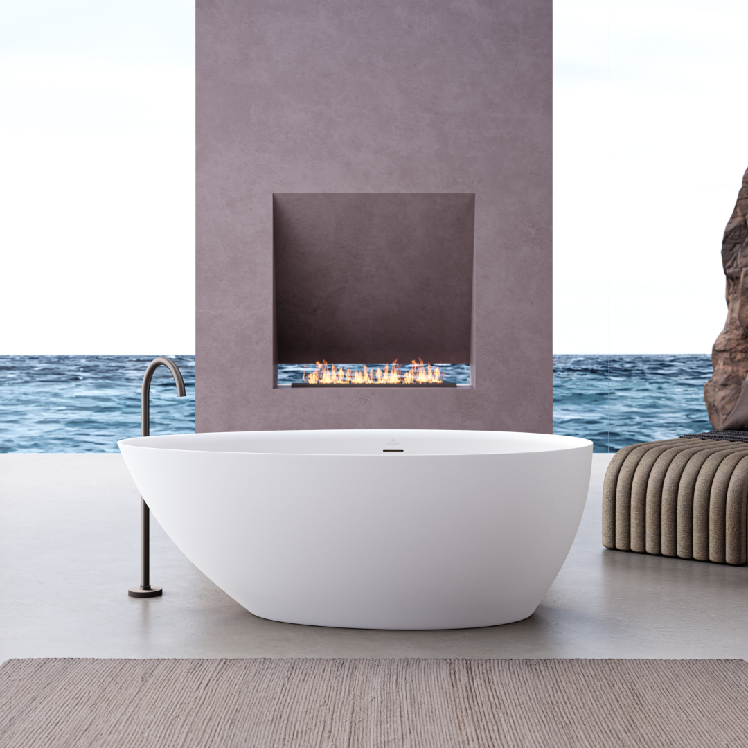 Villeroy & Boch Avento 1700 CastStone Freestanding Bath - White - UBC170AVE2V01