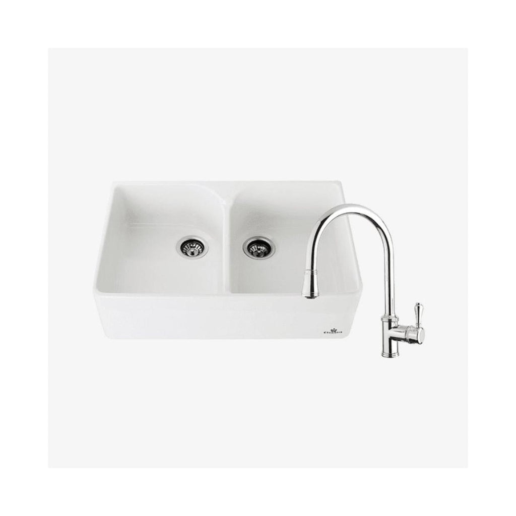 Abey Chambord Clotaire Double Sink & 400674 Kitchen Mixer - Chrome - CLOTAIRE-2WT