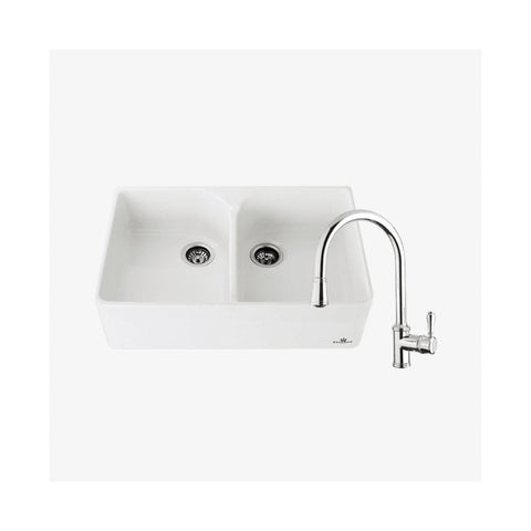 Abey Chambord Clotaire Double Sink & 400674 Kitchen Mixer - Chrome