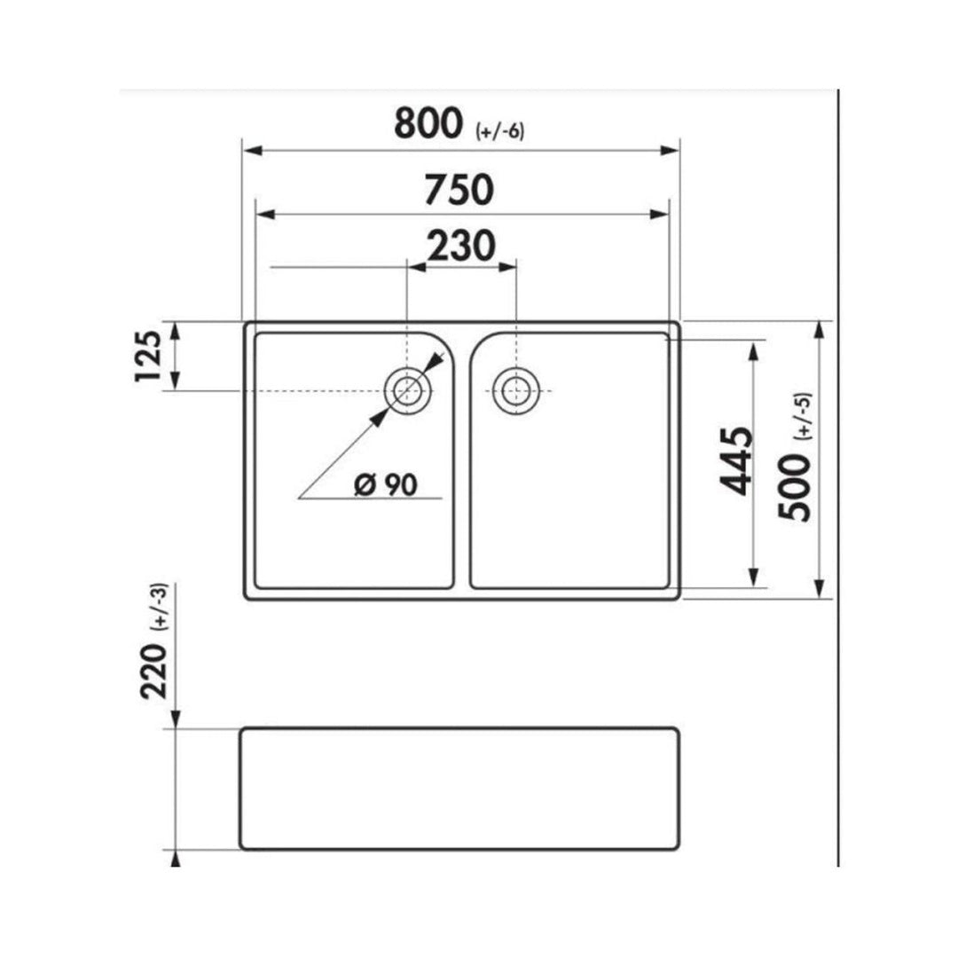 Abey Chambord Clotaire Double Sink & 400674 Kitchen Mixer - Chrome - CLOTAIRE-2WT