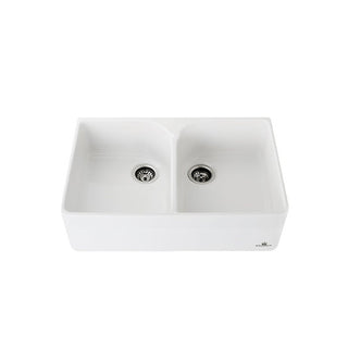 Abey Chambord Clotaire Large Double Bowl Fire Clay Ceramic Sink - CLOTAIRE-2W