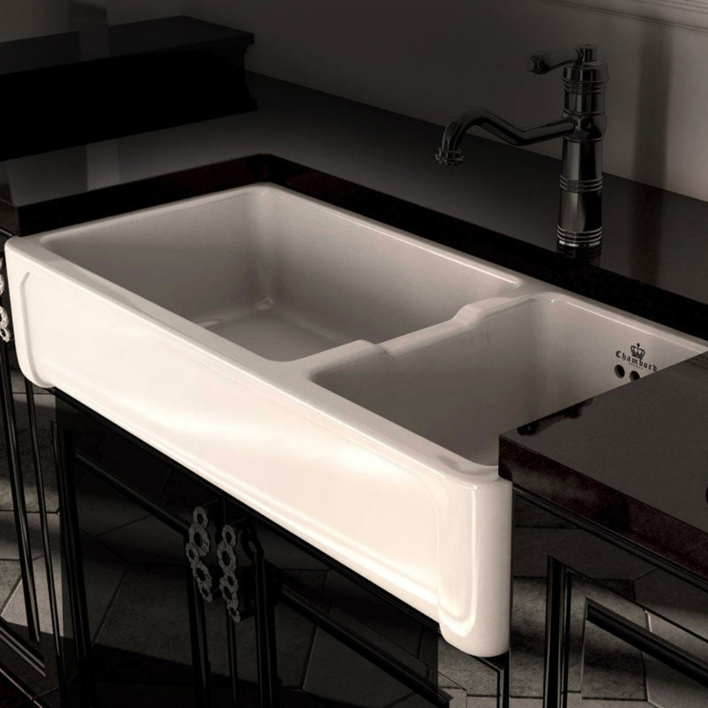 Abey Chambord Henri 1 & 1-2 Bowl Ceramic Sink - HENRI-3W