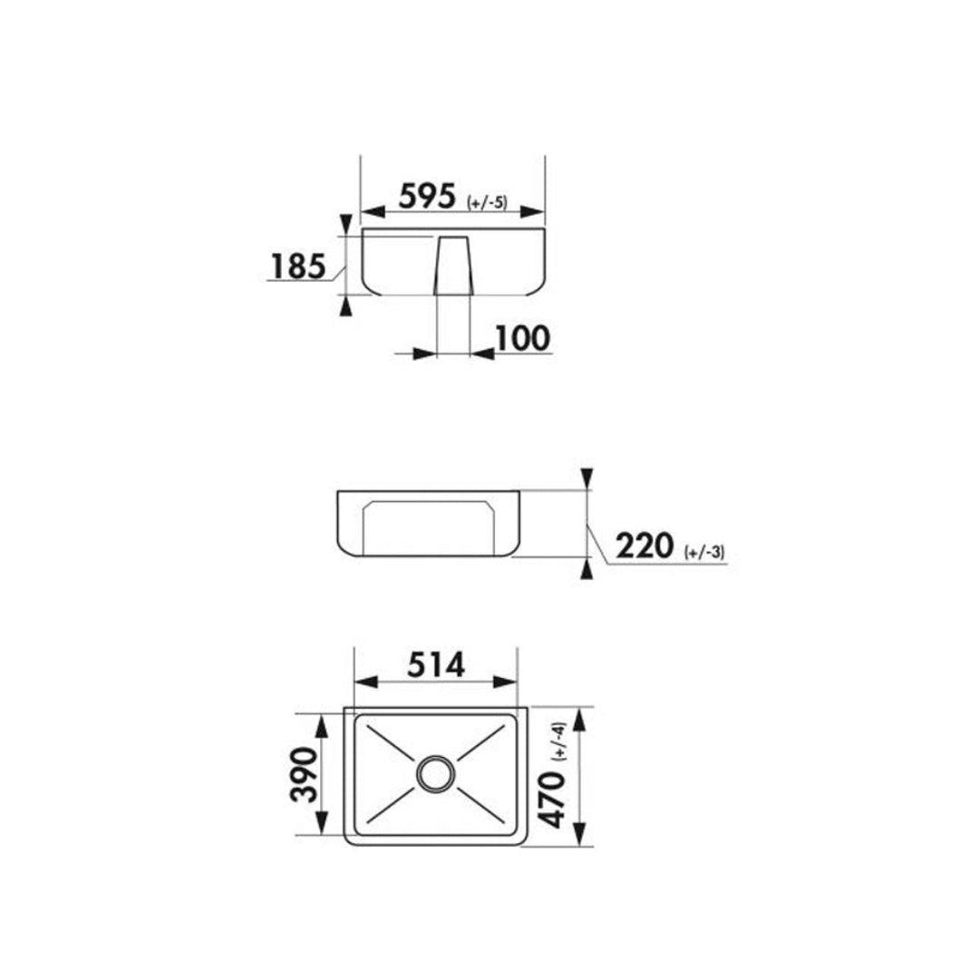 Abey Chambord Henri Single Bowl Ceramic Sink - HENRI-1W