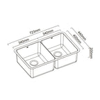 Abey Lucia Double Bowl Sink - LUA200