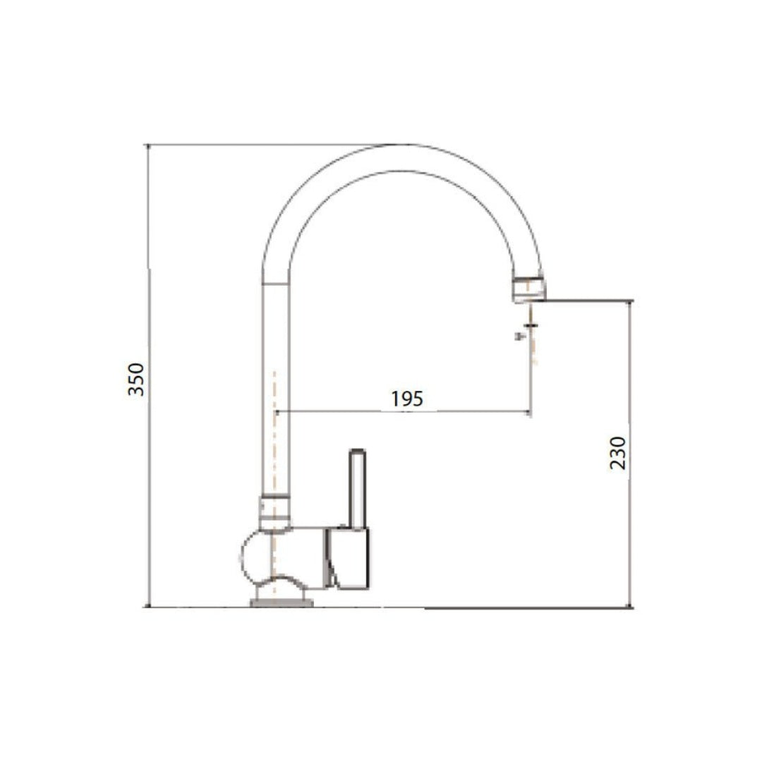 Gareth Ashton Malibup Gooseneck Sink Mixer - Chrome