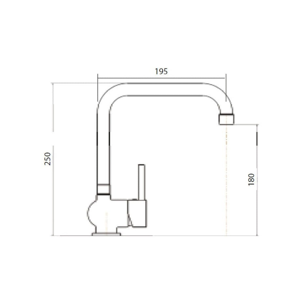 Abey Malibuq Square Neck Sink Mixer - Chrome