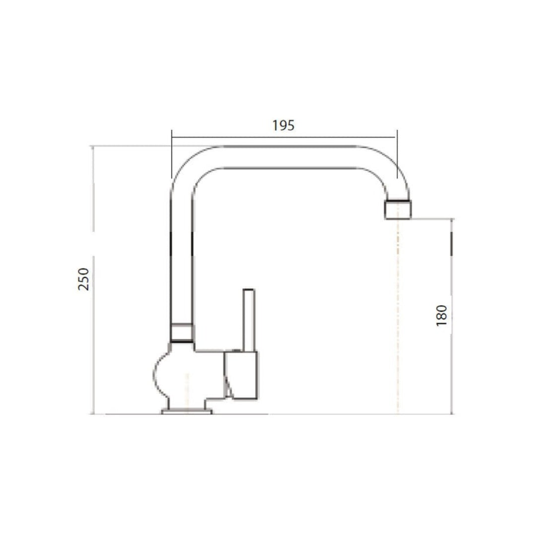 Abey Malibuq Square Neck Sink Mixer - Chrome