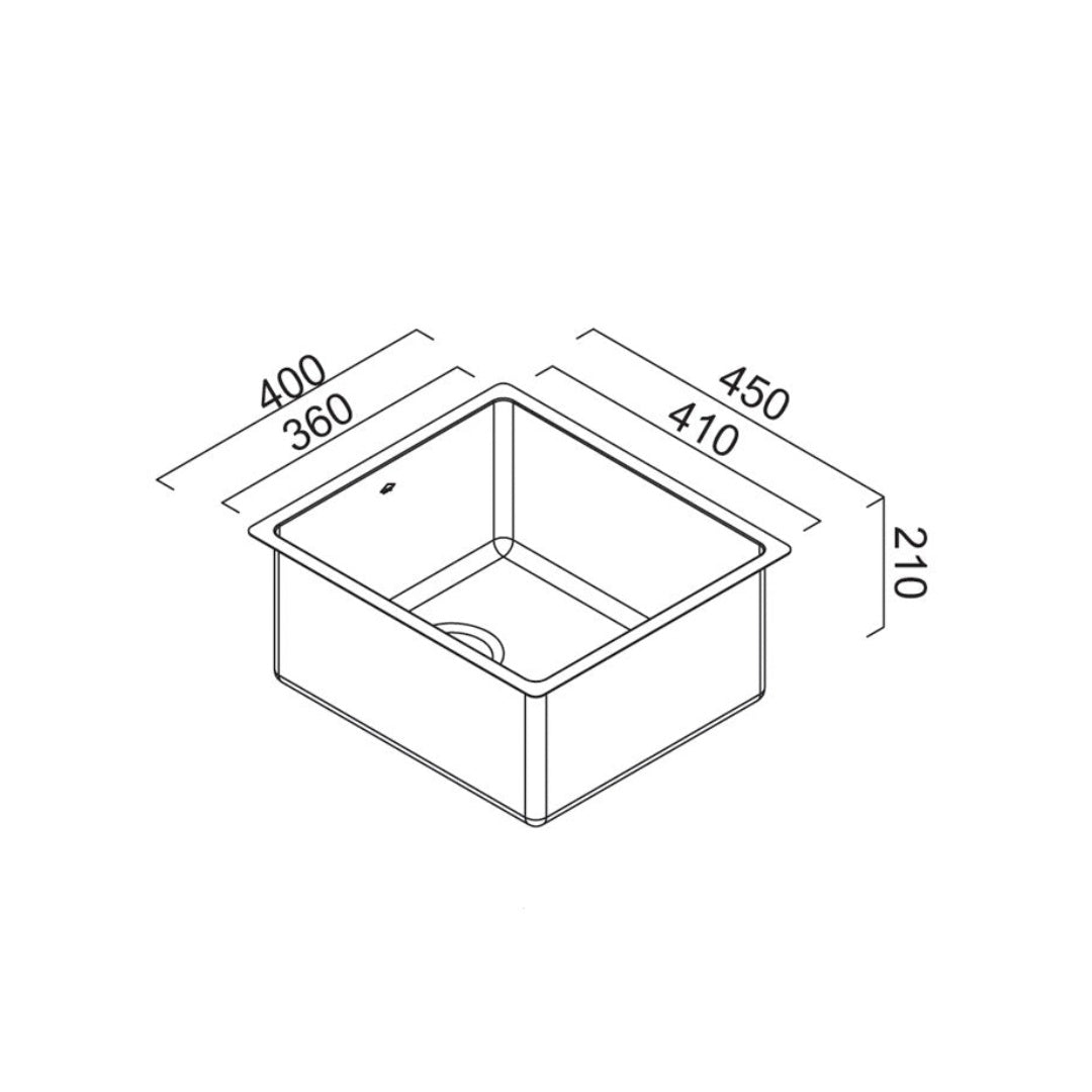 Abey Montego Single Bowl Sink - 304 Stainless Steel - MOA360