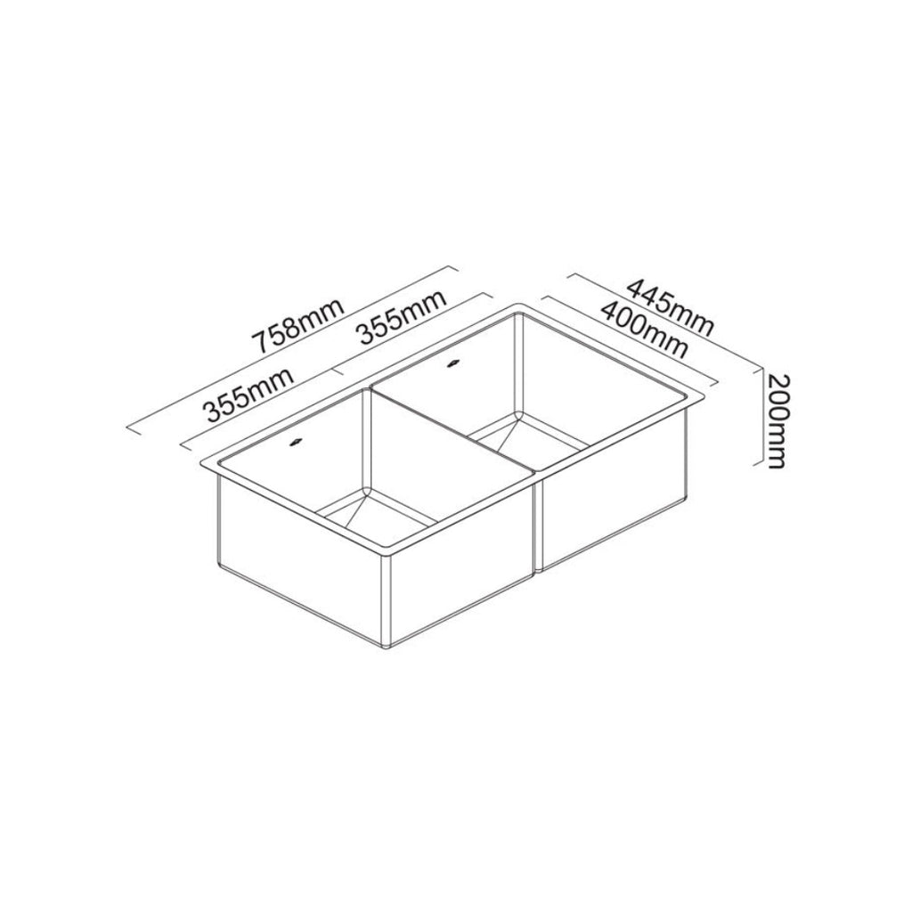 Abey Piazza CR340D Double Bowl Sink
