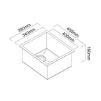 Abey Piazza CR340 Inset or Undermount Sink