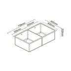 Abey Piazza Double Square Bowl Artisan Copper - CR340DCO