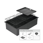 Abey Piazza Double Square Bowl Black Pearl - CR340DB