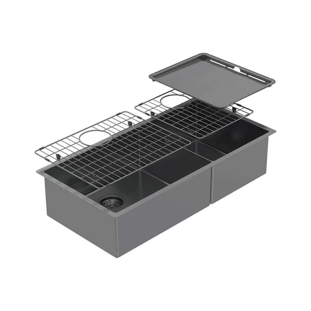 Abey Piazza One & 3-4 Square Bowl Black Pearl - CR500DB