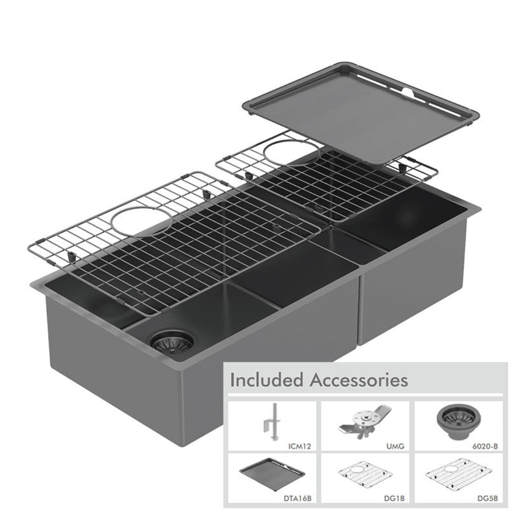 Abey Piazza One & 3-4 Square Bowl Black Pearl - CR500DB