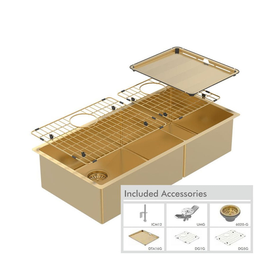 Abey Piazza One & 3-4 Square Bowl Eureka Gold - CR500DG