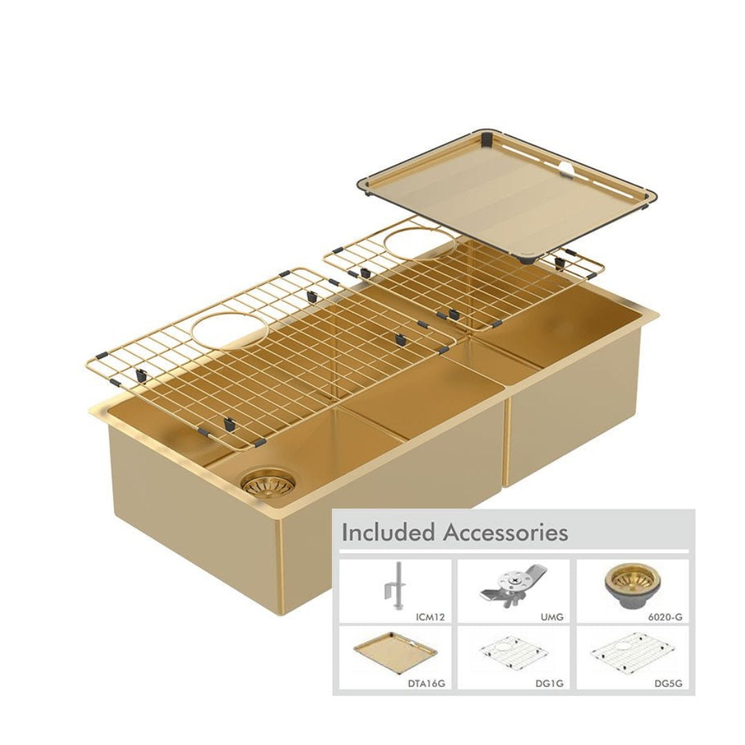 Abey Piazza One & 3-4 Square Bowl Eureka Gold - CR500DG