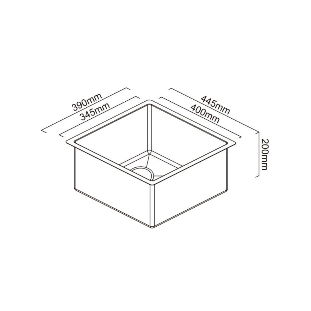 Abey Piazza Square Bowl Black Pearl - CR340B