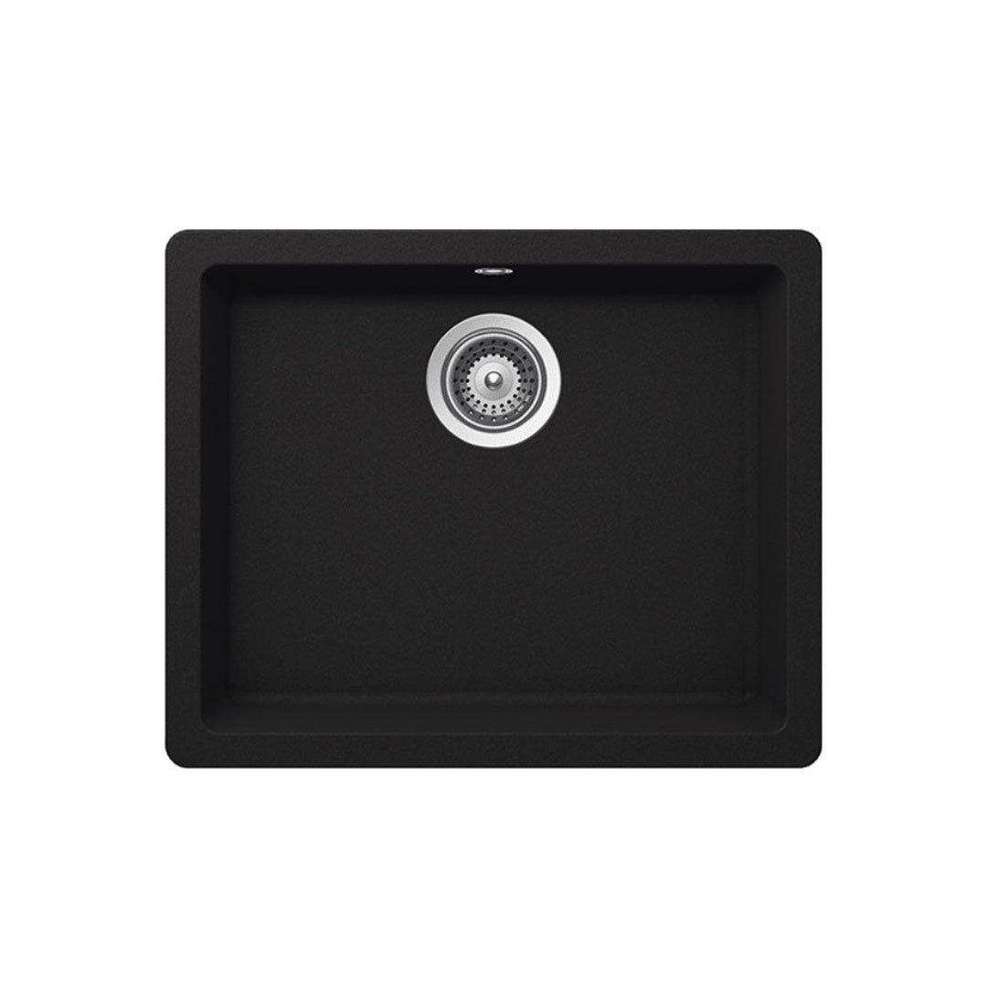 Abey SCHOCK Quadro Large Topmount-Undermount Single Bowl Sink - Onyx - QN-100B