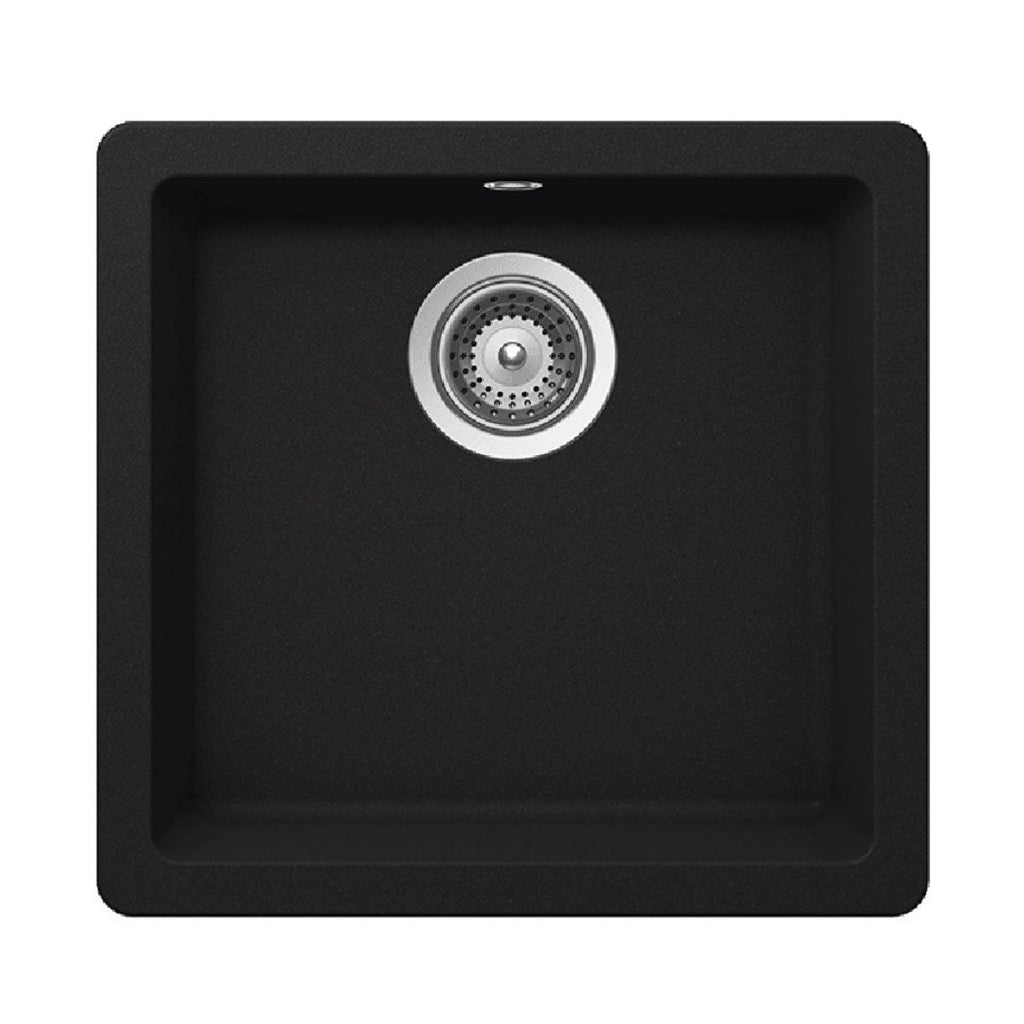 Abey SCHOCK Quadro Topmount-Undermount Single Bowl Sink - Onyx - QN-100SB