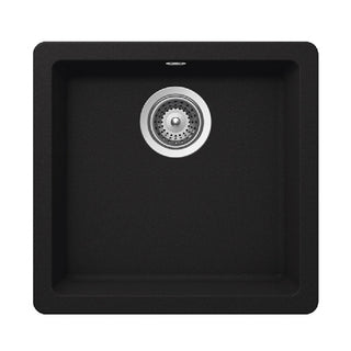 Abey SCHOCK Quadro Topmount-Undermount Single Bowl Sink - Onyx - QN-100SB