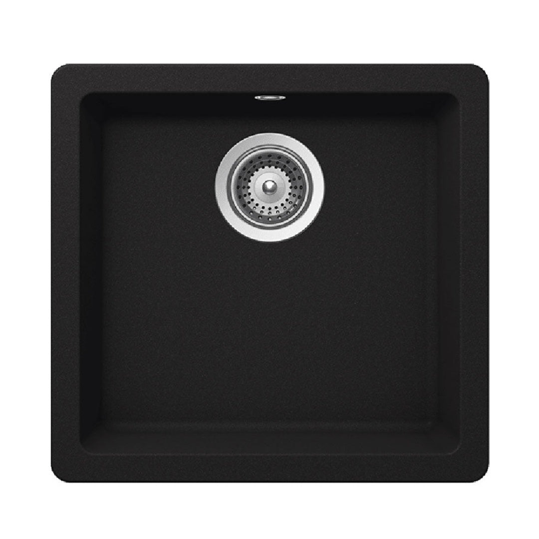 Abey SCHOCK Quadro Topmount-Undermount Single Bowl Sink - Onyx - QN-100SB