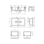 Abey Schock Typos Undermount Double Bowl Sink NTH - Croma - TN200CR-NTH
