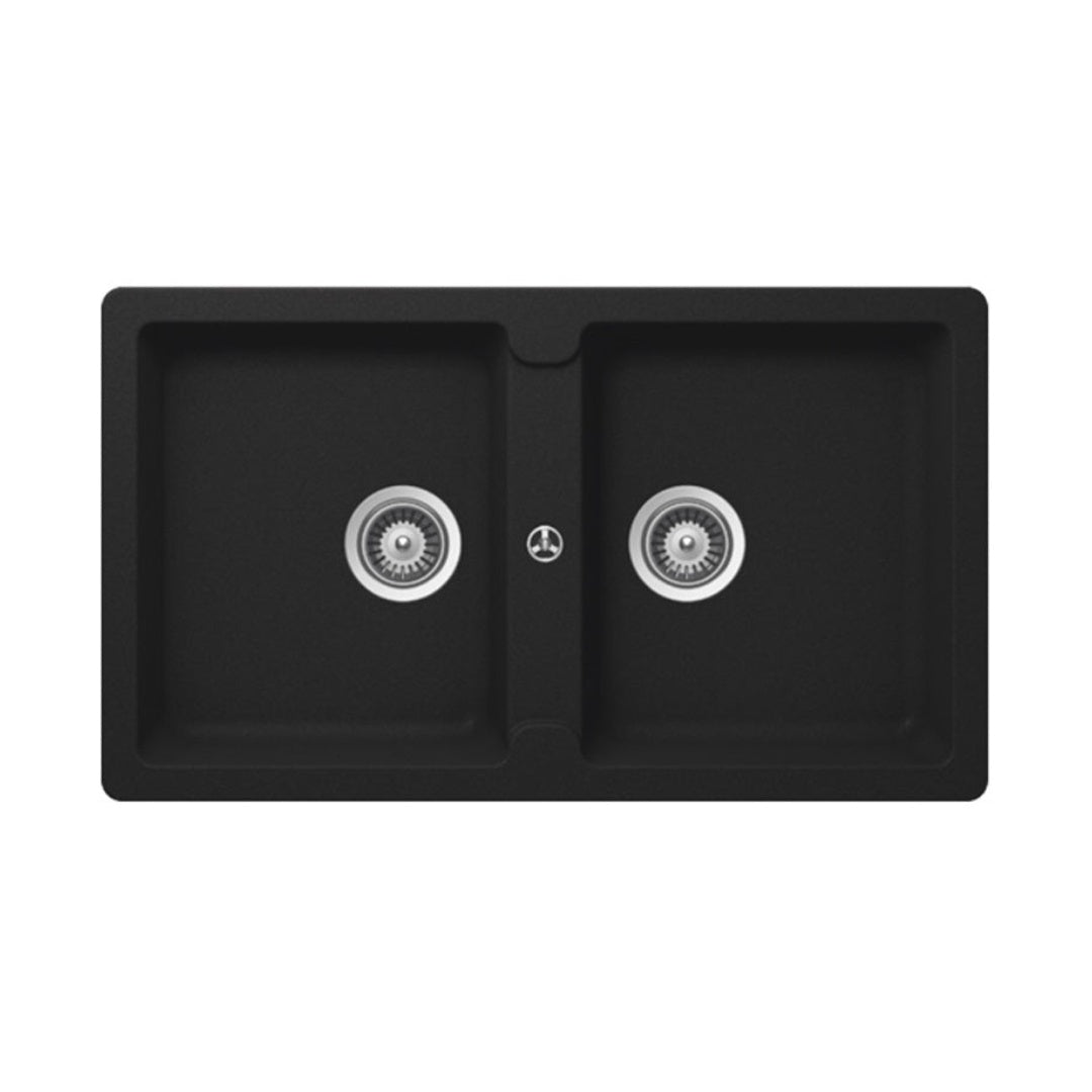 Abey Schock Typos Undermount Double Bowl Sink NTH - Onyx - TN200B-NTH