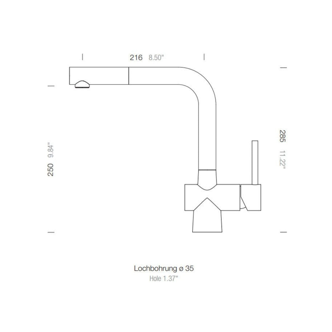 Abey Schock Alfresco 316 Marine Grade Laios Pullout Sink Mixer - Stainless Steel - 517120
