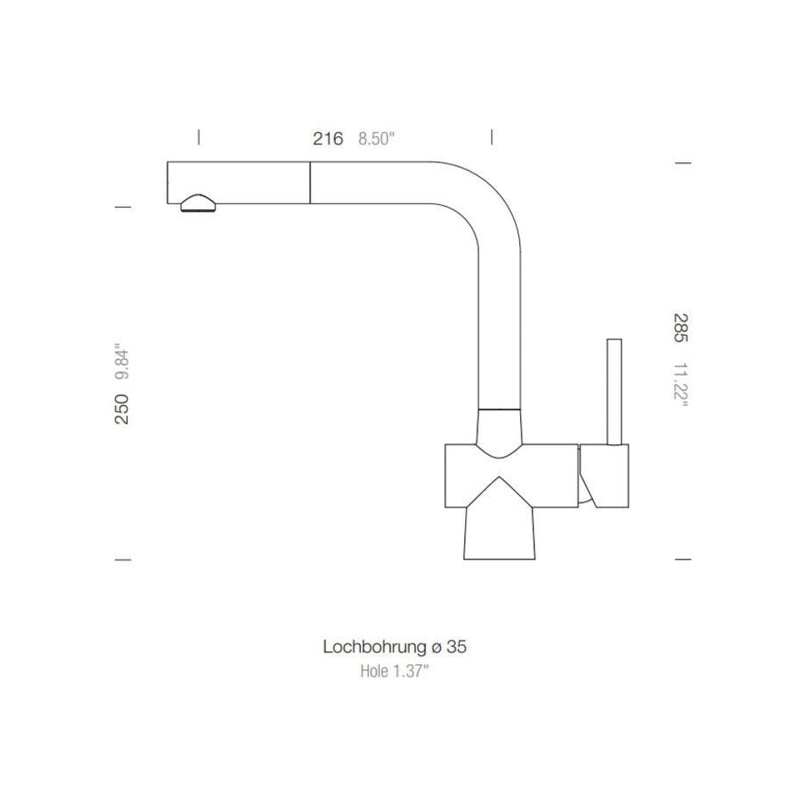 Abey Schock Alfresco 316 Marine Grade Laios Pullout Sink Mixer - Stainless Steel