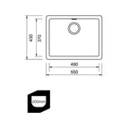Abey Schock Soho N120 Topmount-Undermount Sink - Stone - N120S