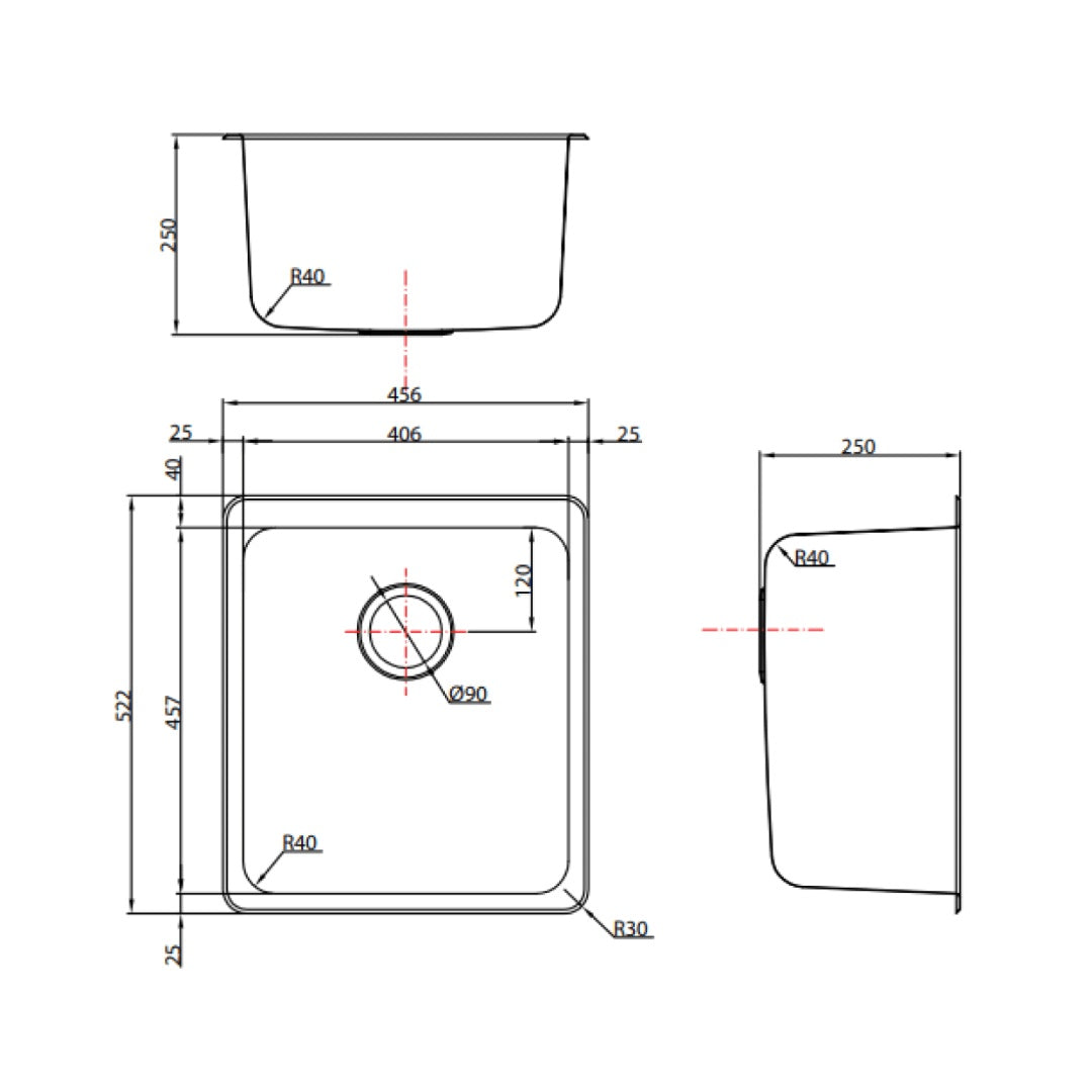 Abey The Leichardt Single Bowl Sink - LSV45