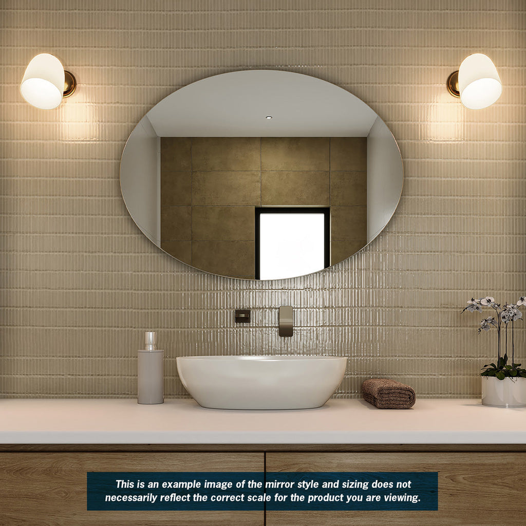 Thermogroup Cody Polished Edge Oval Mirror - 600x800mm Glue-to-Wall and Demister - CO6080GTD
