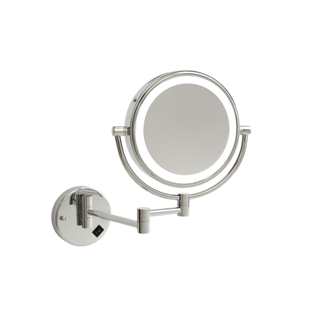 Thermogroup 1 & 8x Magnification Chrome Wall Mounted Shaving Mirror, 200mm Diameter with Concealed Wiring - L258CSMC