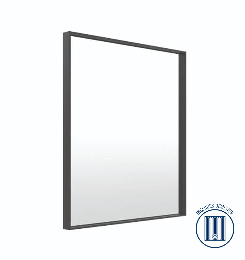 Thermogroup Contractor 750x900mm Mirror with Matt Black Frame with Demister - BMS759BFD